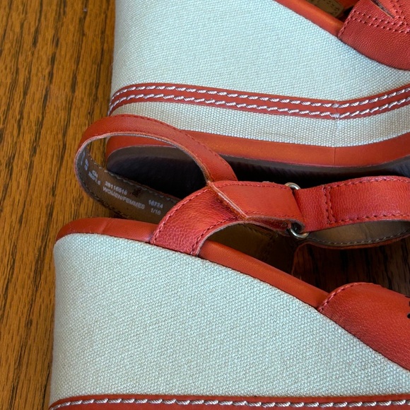 Clarks Zia Graze Platform Women's Orange Leather Cut-Out Sandals Size 11 - Picture 10 of 15